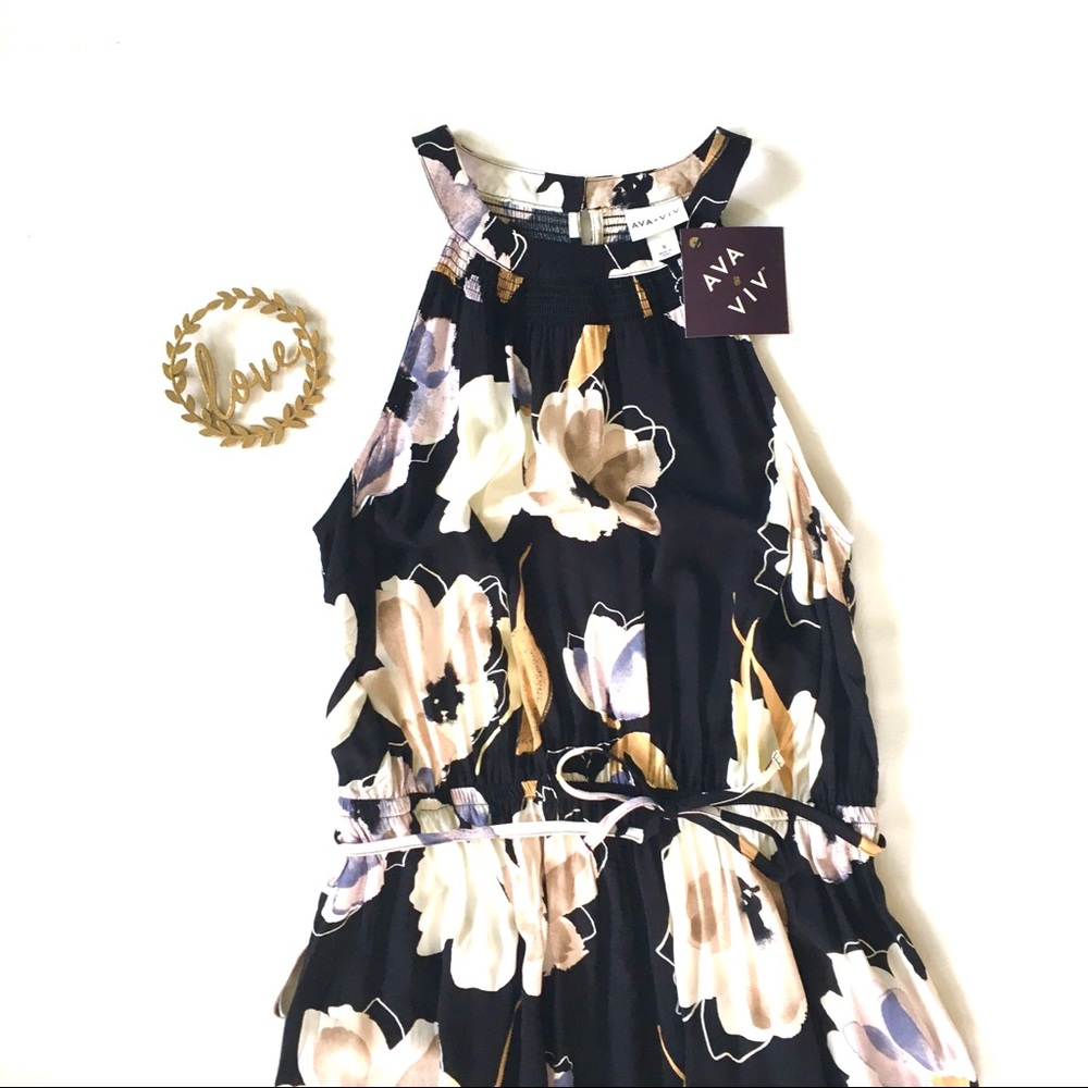 NWT Ava & Viv High Neck Floral Dress